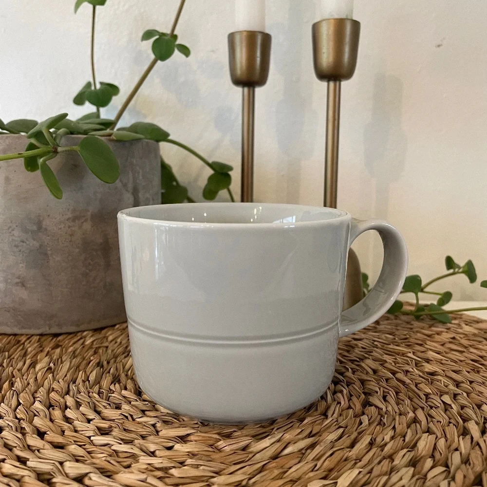 Crate & Barrel HUE Light Gray Mug by Aaron Probyn Grey Coffee Cup Indonesia